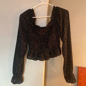 Off the Shoulder Polka Dot Top